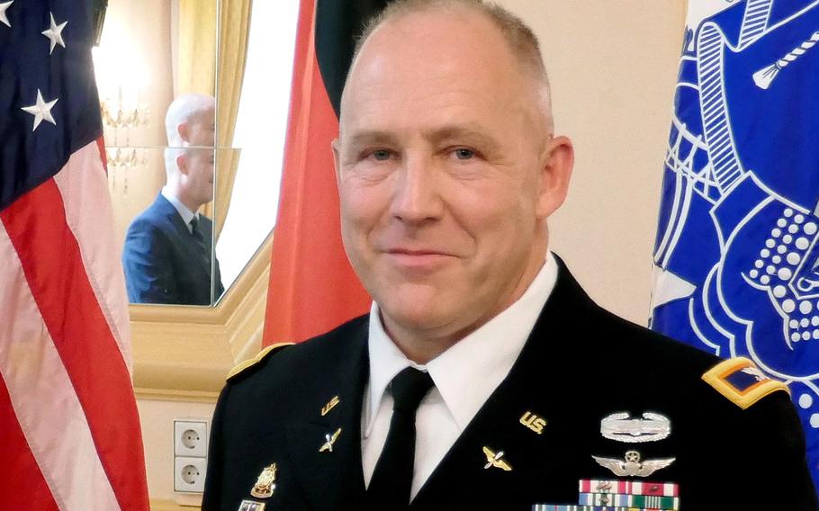 U. S. Army Col. Richard Gulley during his retirement ceremony in Stuttgart in June 2017. Gulley is suing the service for refusing to provide internal records that he says could help clear his name, which he said was tarnished after being subjected to a criminal investigation over housing allowance payments.