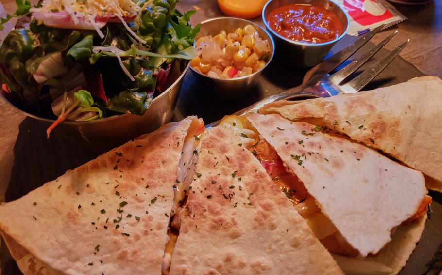 The Red Chicken, Sweet Potato Quesadilla available at the Go Boogie Mexican Pub and Grill in Pyeongtaek, South Korea. 

Matthew Keeler/Stars and Stripes
