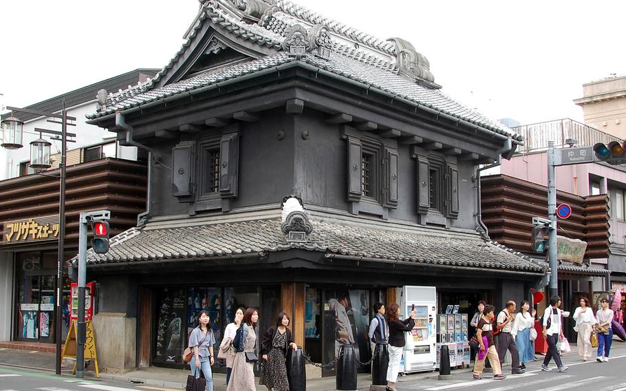 Warehouses built of clay during the Edo Period are repurposed into contemporary retail space in Kawagoe's Kurazukuri, or warehouse district, as seen here May 18, 2019.