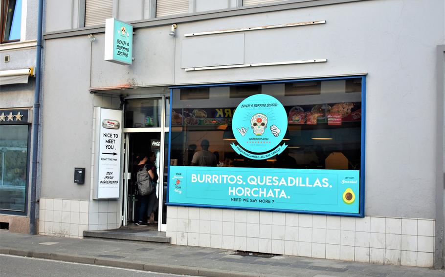 Benji's Burrito Bistro offers excellent burritos and other Mexican food at its location in downtown Landstuhl, Germany. The new eatery is a welcome addition to Kaiserslautern, which is starved for above-average Mexican food.