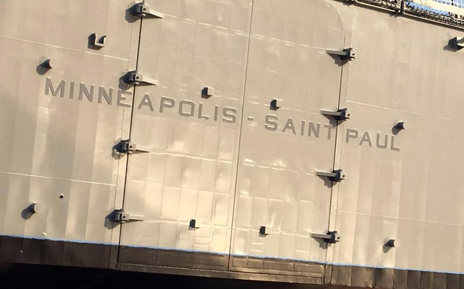 The USS Minneapolis-Saint Paul, the second Navy ship to honor Minnesota's twin cities, will be christened in Marinette, Wis., Saturday, June 15, 2019.