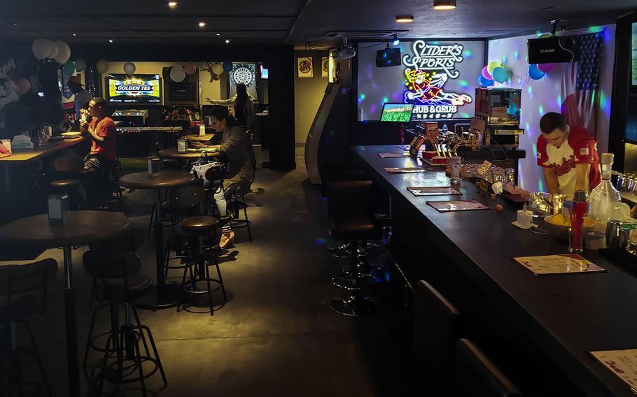 Slider's Sports Hub & Grub in western Tokyo might remind American patrons of Buffalo Wild Wings back in the States.