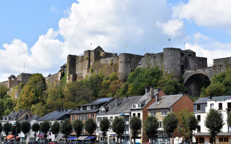 Chateau de Bouillon, a massive medieval castle dating back to at least the 10th century, hovers over the southern Belgian town of Bouillon.