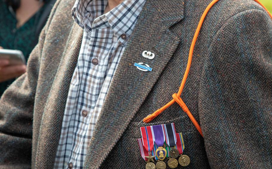 Gene Metcalfe, a World War II veteran and former POW, wears his Orange Lanyard after being awarded the Military Order of William, in Groesbeek, the Netherlands Sept. 18, 2019.