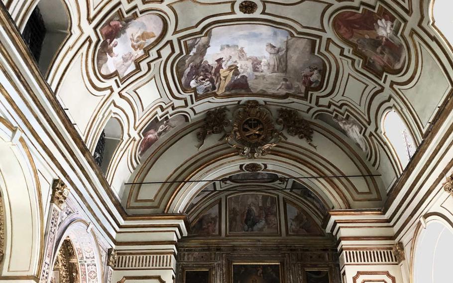 One of 16 side chapels at the Church of Santa Maria la Nova in Naples, Italy