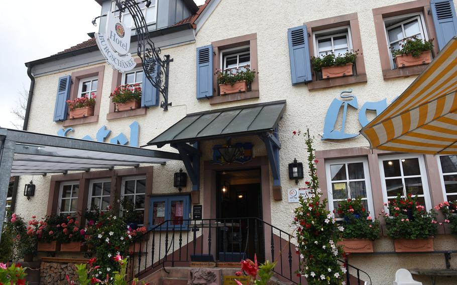The Burgschaenke in Hohenecken, Germany, offers a variety of German, vegetarian and specialty dishes. In warm months, it has outside seating. It's a good place to stop for a German beer or hearty meal after hiking to the nearby Hohenecken castle.