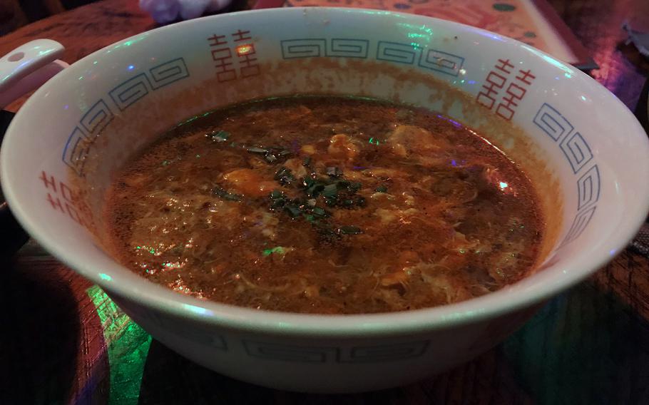 The Sichuan spicy mala soup from Ryu's Dining in Okinawa, Japan, could be one of the best bowls of soup you'll ever have.