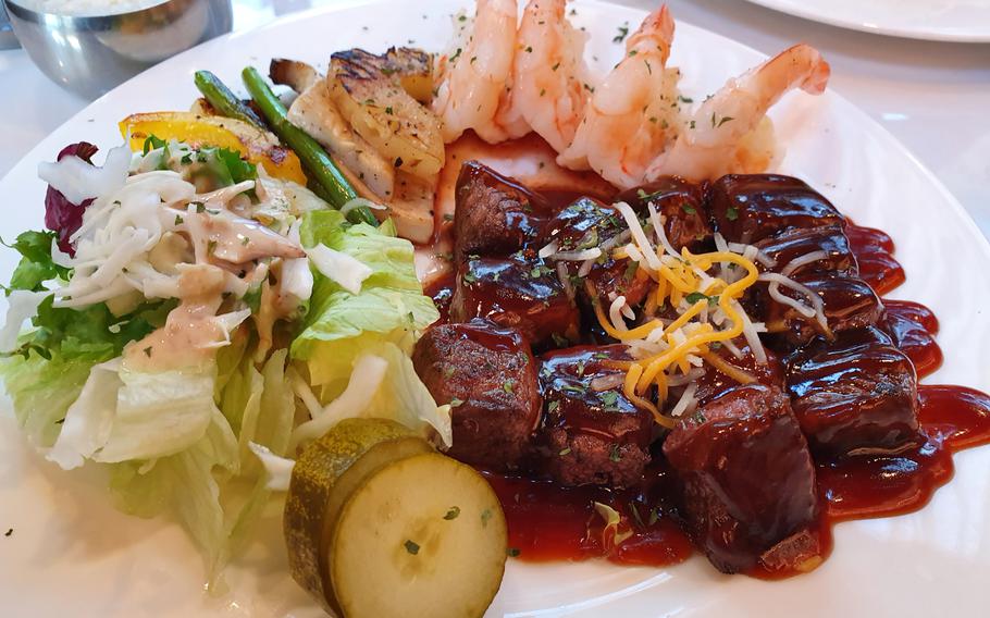 The shrimp-and-steak combo from Bulldog Steak in Pyeongtaek, South Korea, features a house sauce that is sure to be a hit with many diners.