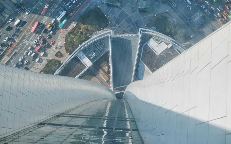 Lotte World Tower in Seoul, South Korea, holds the Guinness record for the highest glass-floor observation deck at 1,568 feet, 2.8-inches.