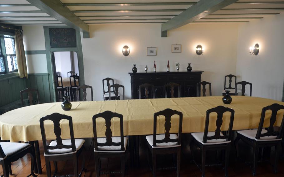 A tasting room in the original manor house at the Robert Weil Winery, in Kiedrich, Germany, was built in the mid-1800s.