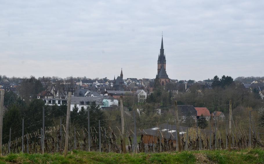 A view of Kiedrich, Germany, from the Robert Weil Winery vineyards, which grow on the hills that surround the town.