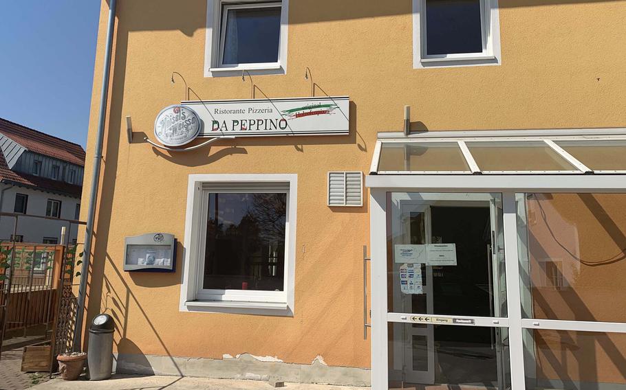 Restaurante Da Peppino, located just off-post from the Grafenwoehr training area, is open for takeout, offering pizza and other dishes.