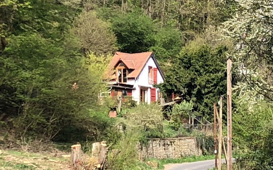 A farmhouse on the Rheinsteig trail in Eltville, Germany. The Rheinsteig, stretches about 200 miles along the Rhine River, from Bonn to Wiesbaden.