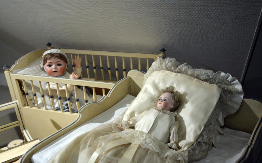 Dolls made in Germany at the turn of the 20th century, on permanent display at the Nuremberg Toy Museum in Germany. Many toys made for girls at the time were geared toward preparing them to be homemakers.