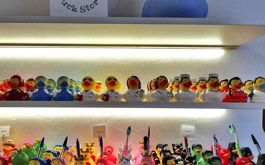 The Duck Store in San Marino City, San Marino, sells nothing but rubber ducks. The shop had reopened by the end of May, but only one person at a time was allowed inside, unless they were with family, and they had to respect anti-coronavirus measures like social distancing.