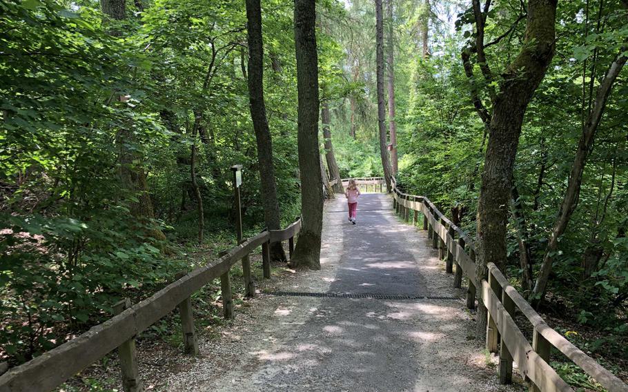 The walk from the parking lot to the Steinkaulenberg mine takes visitors through a beautiful forest trail, ideal for hiking or bird watching. The Steinkaulenberg mine in Idar-Oberstein, Germany, is the only gem mine in Europe that is open for tours.