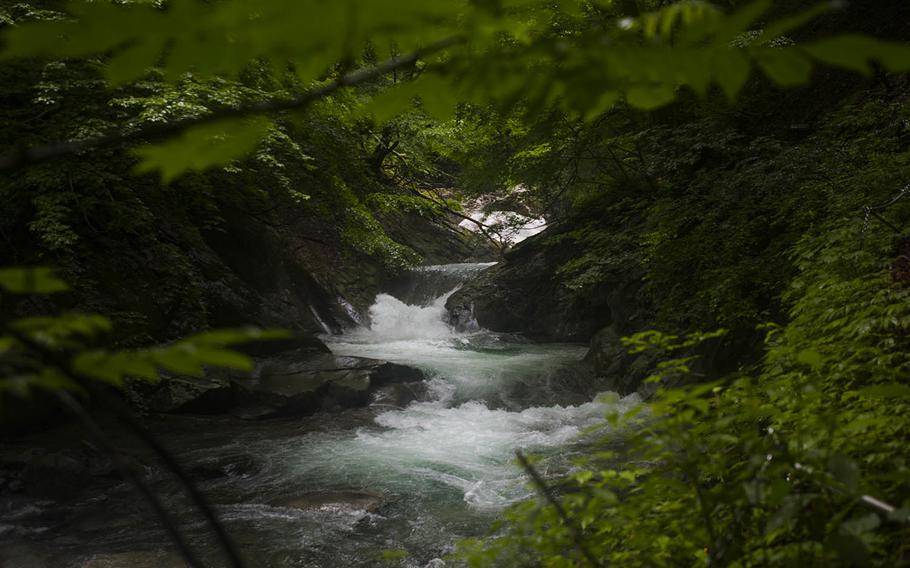 Waterfalls are the main attraction for hikers at Nishizawa Gorge in Yamanashi prefecture, Japan.