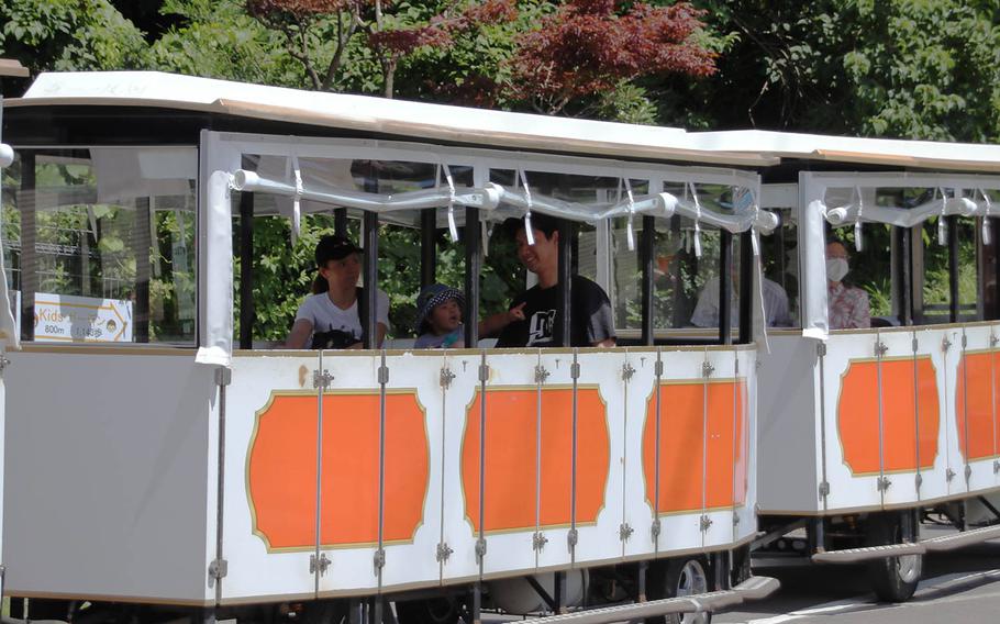 Train rides are popular with the families that visit Kurihama Flower World near Yokosuka Naval Base, Japan.