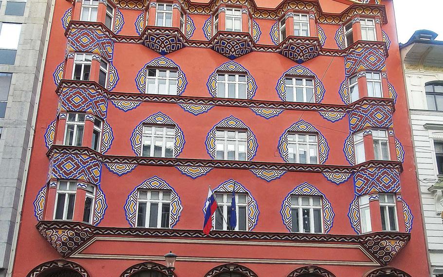 Vurnik House, also known as the Cooperative Business Bank building, in Ljubljana, Slovenia, could be the most colorful building in the city. It was finished in 1922 by architect Ivan Vurnik, and is considered to be typical of Slovenian architecture.