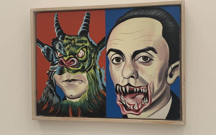 This painting, known as Horde by Daniel Richter, represents a life full of hatred and aggression. The painting is hung at the Staedel Museum in Frankfurt, Germany.