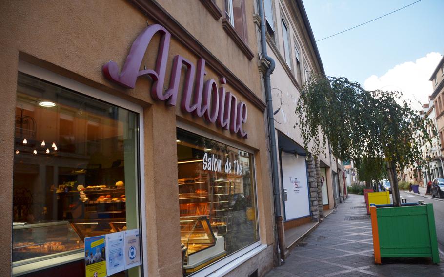 Patisserie Antoine in Bitche, France, sells an array of pastries and cakes, and warm or cold beverages. Everything can be eaten in the cafe, where tables are spaced far apart to prevent the spread of the coronavirus, or ordered to go.