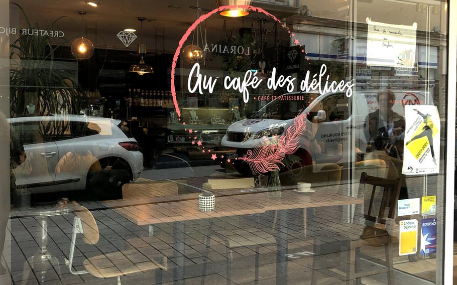 Au Cafe des Delices in Sarreguemines, France, on Oct. 3, 2020. The cafe specializes in North African pastries, including baklava and makrout, a small cake made with semolina and filled with date paste.