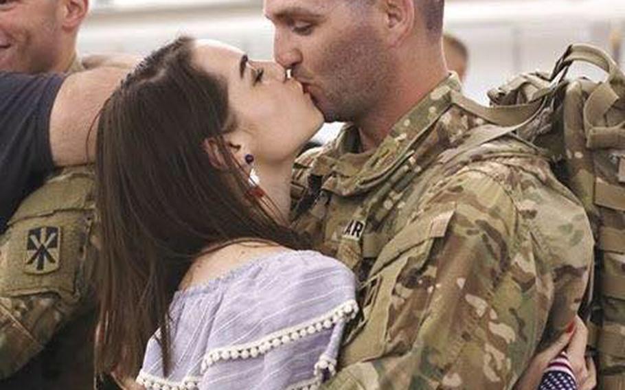 Army spouse Alexa Sheeder, shown here with her husband Drew Sheeder in this photo from social media, died 13 days after giving birth to her son from complications of COVID-19.