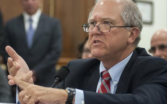 Special Inspector General for Afghanistan Reconstruction John Sopko testifies before the Oversight and Investigations subcommittee of the House Committee on Armed Services on Capitol Hill in Washington, D.C., on Tuesday, July 25, 2017.