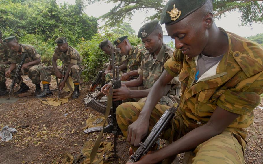 Burundi peacekeepers prepare for their next rotation to Somalia. U.S. forces will step up efforts to train and equip African Union peacekeepers fighting Islamic militants in Somalia.
