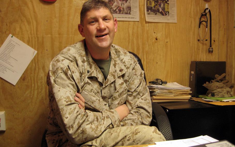 Dr. Keith Stuessi, a Navy commander with Combat Logistics Regiment 15 (Forward), 1st Marine Logistics Group (Forward), at Camp Leatherneck, Afghanistan.