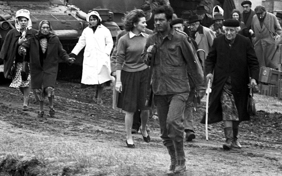 Cliff Robertson, filming a scene of "Up from the Beach."