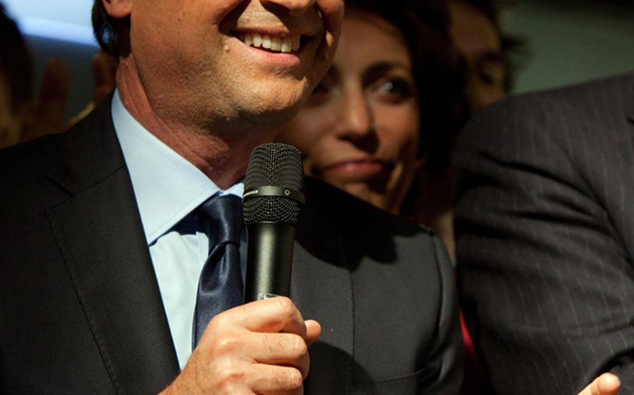 French President-elect Francois Hollande, seen here speaking to supporters in Paris on October 16, 2011, promised during his campaign to withdraw his country's troops from Afghanistan by the end of 2012.