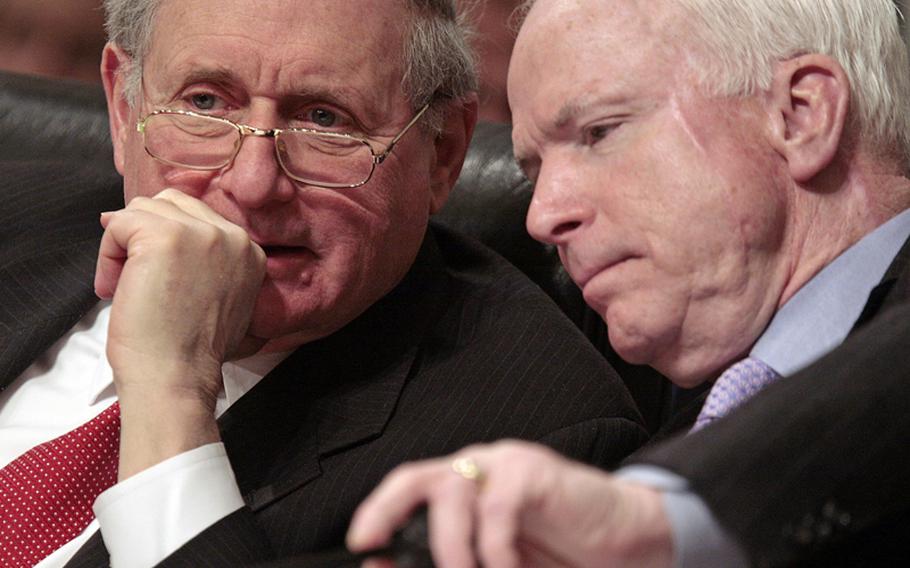 Sens. Carl Levin, left, and John McCain.