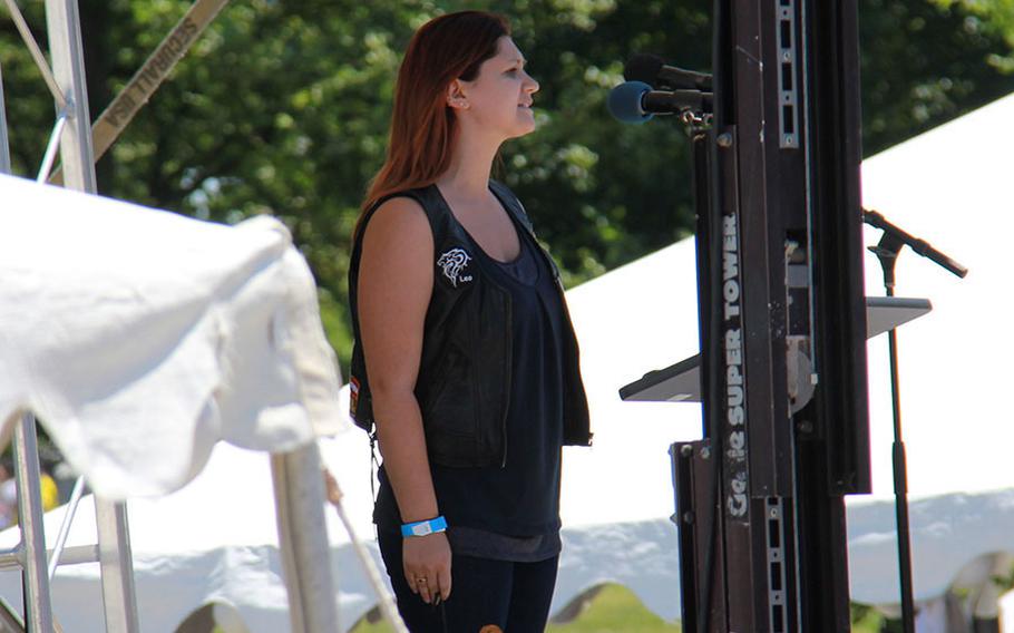 Back by popular demand, Hannah returns to sing the National Anthem at the Rolling Thunder XXVI demonstration at the Reflecting Pool near the Lincoln Memorial on May 26, 2013.