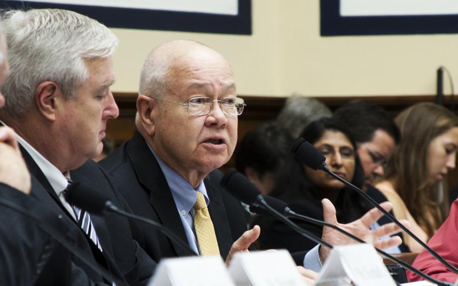 Dr. Robert Petzel, Undersecretary for Health at the Department of Veterans Affairs, answers a question about lifelong electronic medical records for servicemembers at a joint Congressional hearing on July 10, 2013 in Washington, D.C.