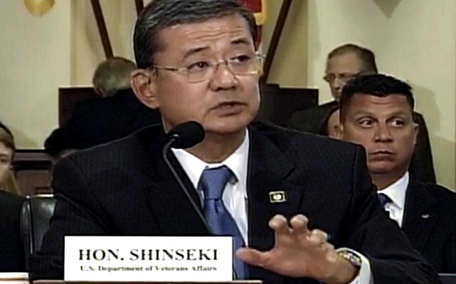 Veterans Affairs Secretary Eric Shinseki, at a House Veterans Affairs Committee on Wednesday, October 9, 2013.
