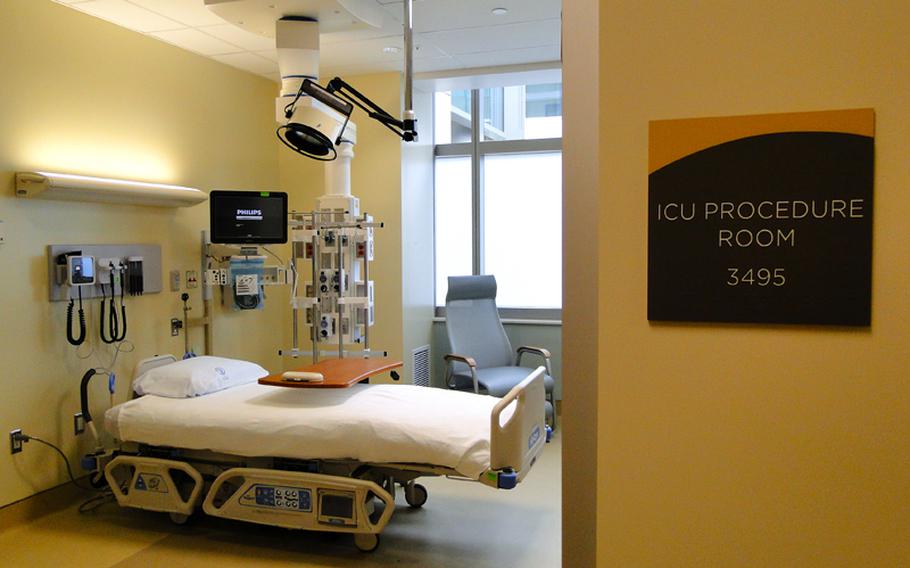 This ICU procedure room is one of four such suites at the new Naval Hospital Camp Pendleton that will help the hospital improve patient care and infection control, officials said.