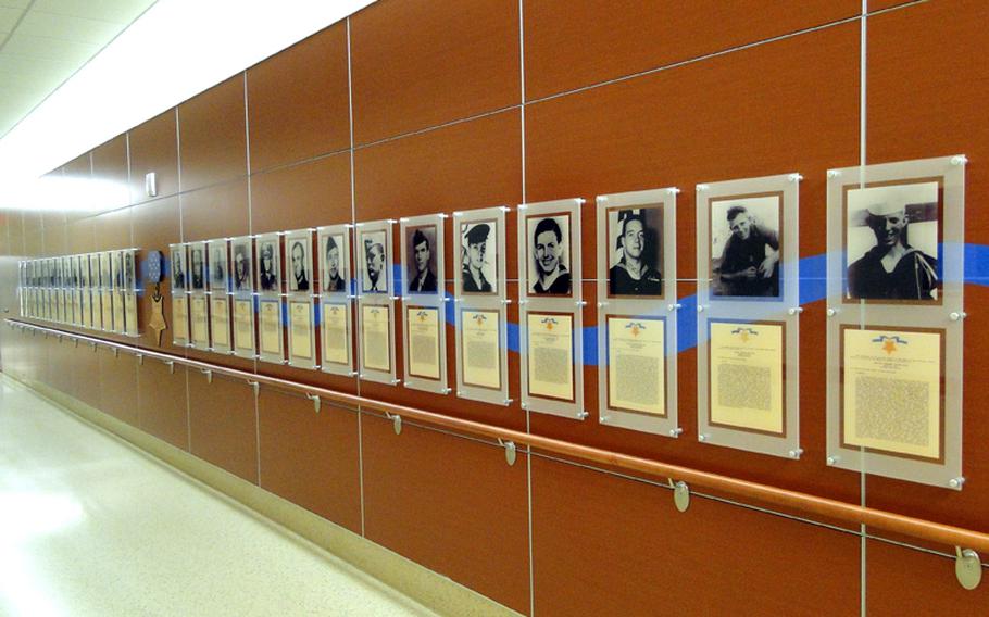The new Naval Hospital Camp Pendleton features inside and outside displays honoring prisoners of war and 28 Medal of Honor recipients who served in the medical corps.