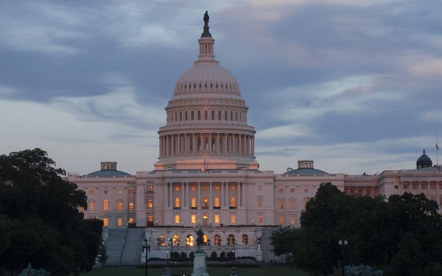 The sun sets on the Capitol Building in Washington, D.C.
