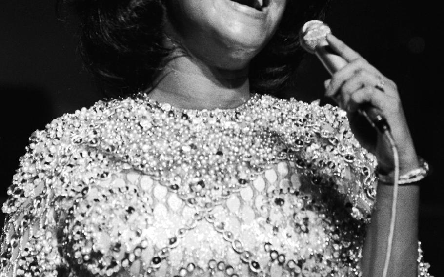 Aretha Franklin, onstage in Germany in 1968.