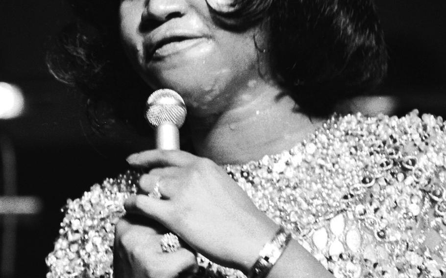 Aretha Franklin, onstage in Germany in 1968.