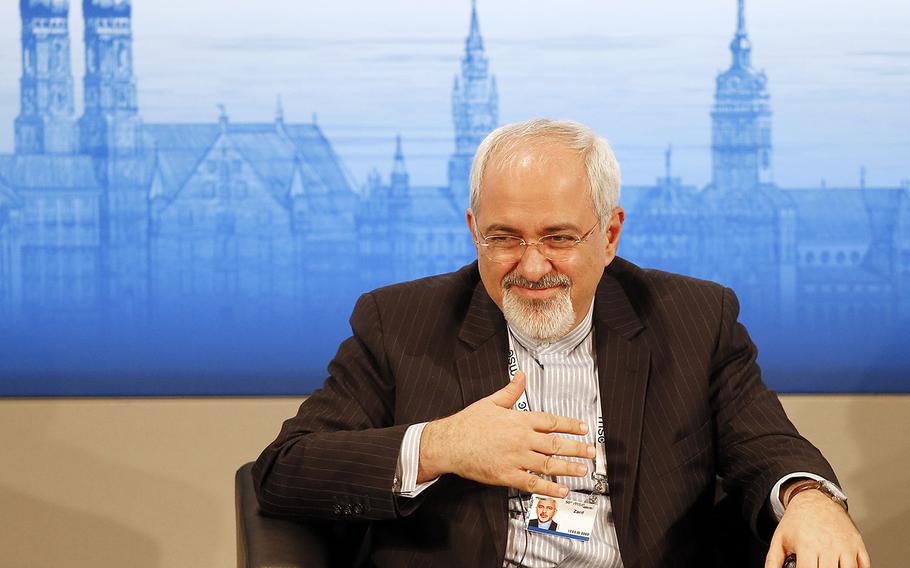 Iran's Foreign Minister Mohammad Javad Zarif listens during a panel discussion at the 50th Security Conference on security policy in Munich, Germany, Sunday, Feb. 2, 2014.