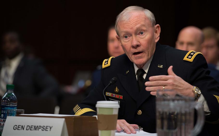 Chairman of the Joint Chiefs of Staff Gen. Martin E. Dempsey testifies before the Senate Armed Services Committee in Washington D.C. March 5, 2013. 