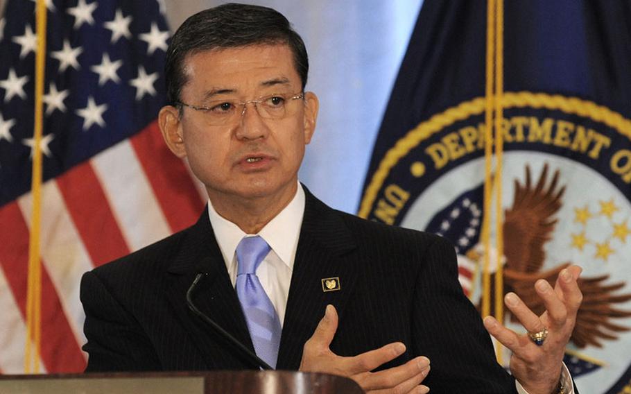 Veterans Affairs Secretary Eric Shinseki delivers remarks at the National Training Summit on Women Veterans on Capitol Hill on July 16, 2011. The summit convened to discuss issues facing female veterans and servicemembers.