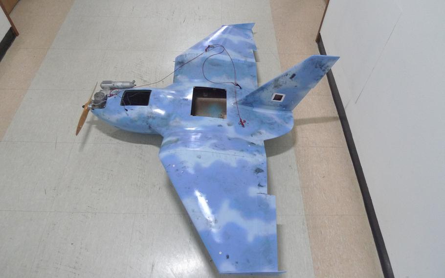 This drone, discovered March 24, 2014, near the Demilitarized Zone, may have flown over the South Korean president’s office and residence in Seoul and taken photographs.