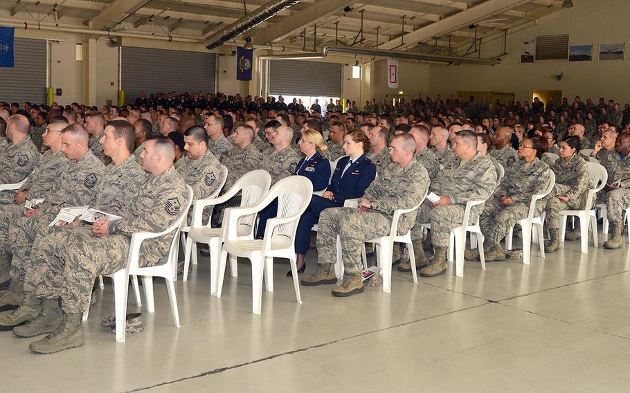 Hundreds of servicemembers and civilians gathered April 3, 2014, to remember the life of Staff Sgt. Heber Rosales who died during a medical procedure at the 31st Medical Group facility in Aviano, Italy, on March 26, 2014. Rosales, an El Paso, Texas, native and a munitions support equipment maintenance supervisor, was assigned to Aviano's 31st Munitions Squadron.