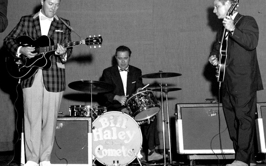 Bill Haley and His Comets perform at Strasbourg, France, in November, 1958.