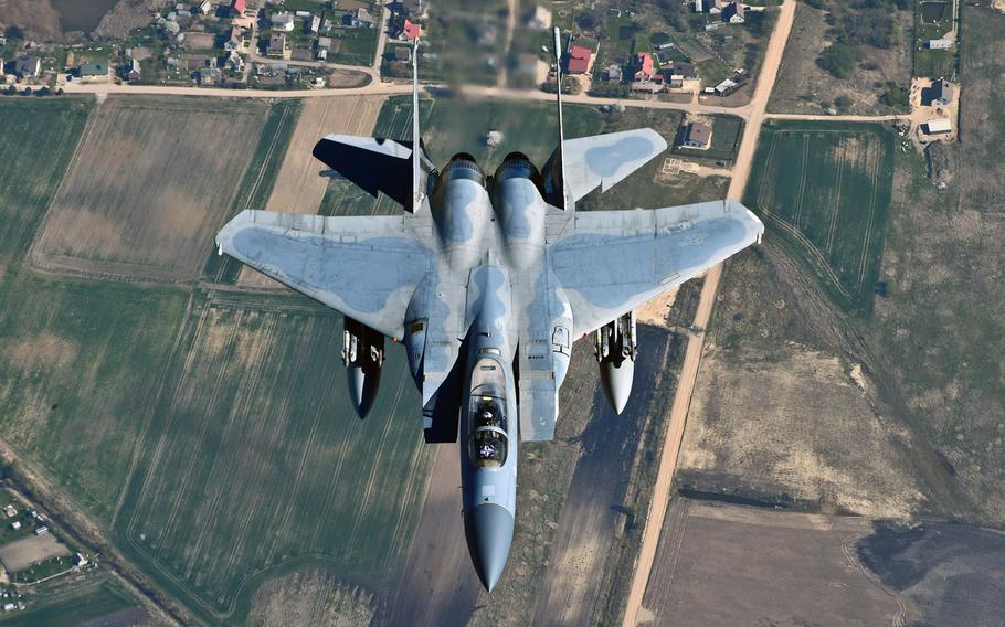 NATO’s Baltic Air Policing mission currently consists of four U.S. Air Force F-15s, which were beefed up by an additional six fighters after the outbreak of the crisis in Ukraine.