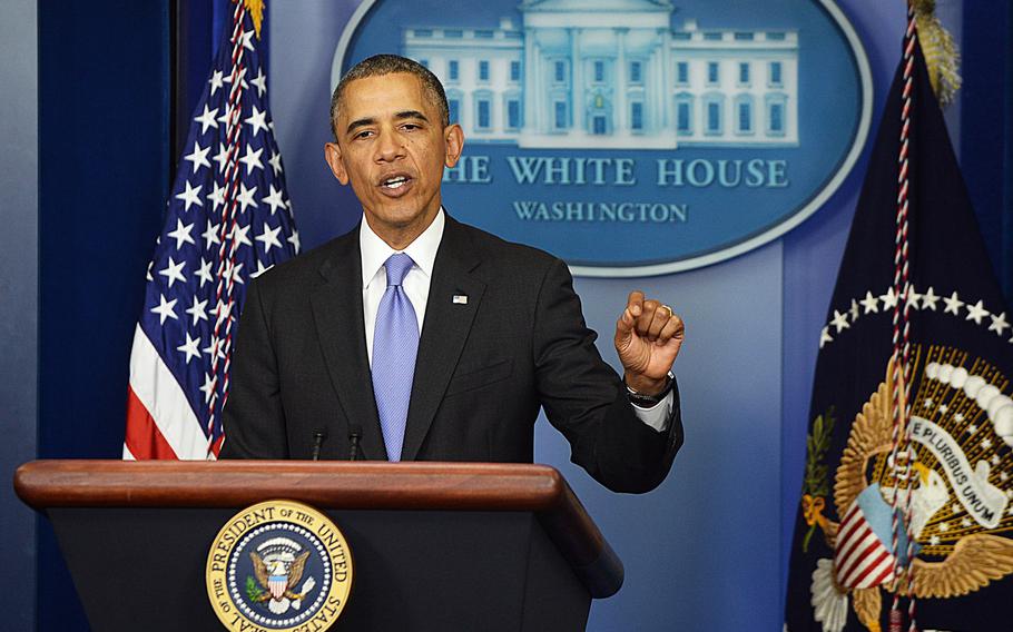 President Barack Obama speaks at the White House in Washington, D.C., Wednesday, May 21, 2014.