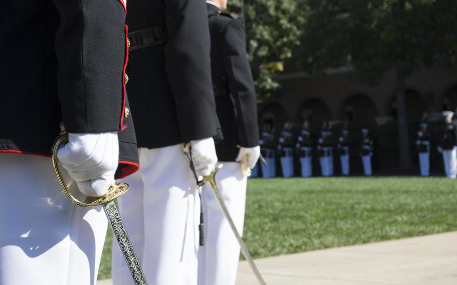 Passage of Command ceremony at the Marine Barracks in Washington, D.C., on Oct. 17, 2014.